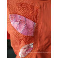 Orange Shiny Colourful Printed Flower Ladies T-Shirt Clothes